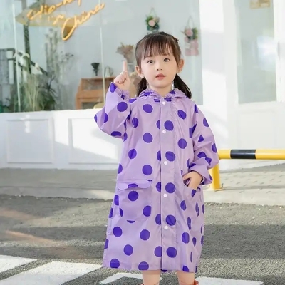 Colete de chuva de menina de desenhos animados Vestuário de chuva para uma pessoa Poncho estilo para crianças Tecido 100% EVA
