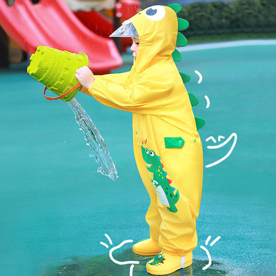 Guia de chuva para crianças com desenhos animados de dinossauros para atividades ao ar livre