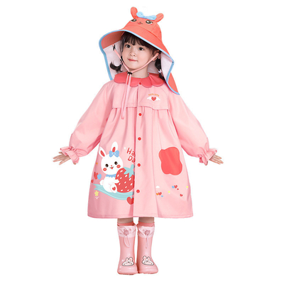 Taffeta de poliéster Verniz de chuva infantil Impressão de desenhos animados para aventuras ao ar livre das meninas
