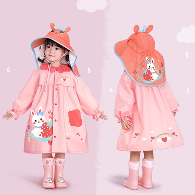 Taffeta de poliéster Verniz de chuva infantil Impressão de desenhos animados para aventuras ao ar livre das meninas