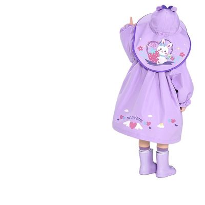 Capa de chuva infantil com design de saco escolar em estilo de capa no jardim de infância Treasure