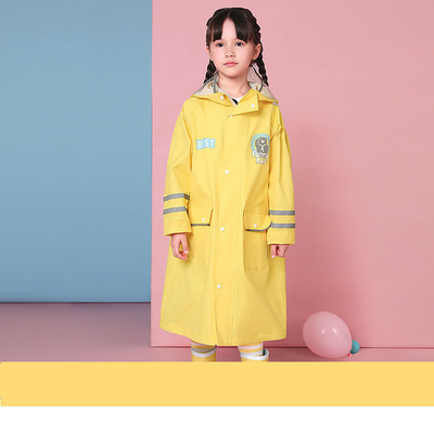 Outdoor Hiking Rain Gear Cartoon de poliéster para crianças One-Piece Raincoat com logotipo personalizado