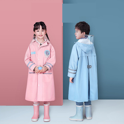 Outdoor Hiking Rain Gear Cartoon de poliéster para crianças One-Piece Raincoat com logotipo personalizado