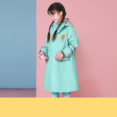 Outdoor Hiking Rain Gear Cartoon de poliéster para crianças One-Piece Raincoat com logotipo personalizado