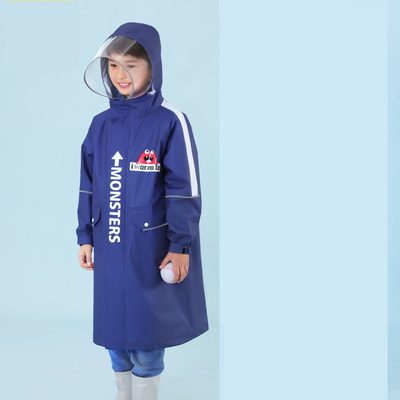 2023 Verniz de chuva infantil Escola primária de meninos Roupas impermeáveis com saco e poncho