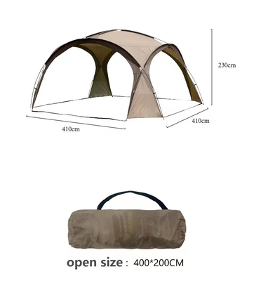 Tenda de acampamento familiar de luxo à vista impermeável com tamanho extra grande e chaminé de cinto
