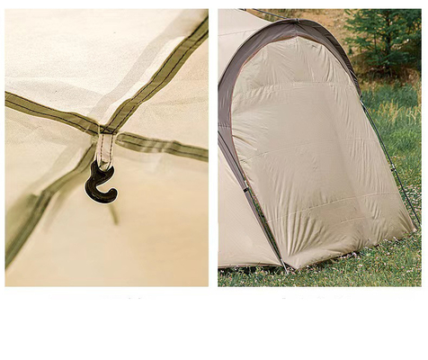 Tenda de acampamento familiar de luxo à vista impermeável com tamanho extra grande e chaminé de cinto