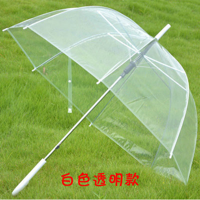 Ribas metálicas guarda-chuva transparente com design Apollo e impressão de logotipo personalizado