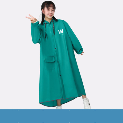 Viagem Escolar Rainwear Poncho de fecho de borda grande com faixa refletora e design à prova d'água