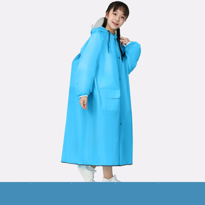 Viagem Escolar Rainwear Poncho de fecho de borda grande com faixa refletora e design à prova d'água