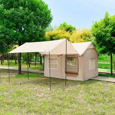 Tenda inflável de tecido de Oxford para turistas de grande cabine de lona para acampamento familiar ao ar livre