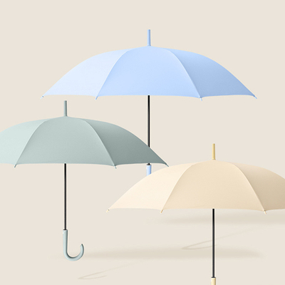 Simples e Prático Customizado 190T Pongee Tecido guarda-chuva com design de alça longa