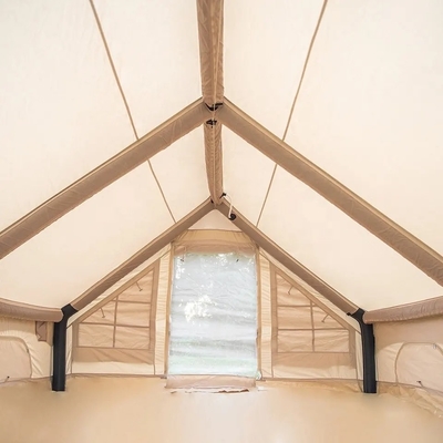 Acampamento ao ar livre Tenda de túnel de inflação de ar familiar com bomba em design portátil branco