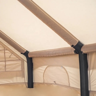 Acampamento ao ar livre Tenda de túnel de inflação de ar familiar com bomba em design portátil branco