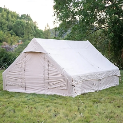 Acampamento ao ar livre Tenda de túnel de inflação de ar familiar com bomba em design portátil branco