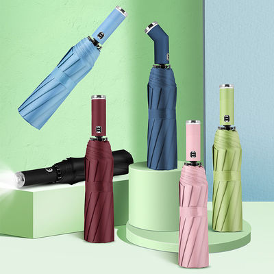 Porta de lanterna LED rotativa guarda-chuva dobrável automática para viagens e publicidade