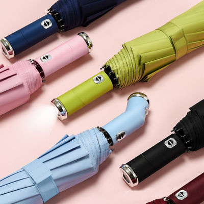 Porta de lanterna LED rotativa guarda-chuva dobrável automática para viagens e publicidade