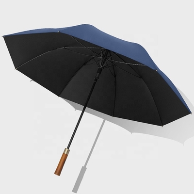 Publicidade comercial impressão logotipo presente guarda-chuva cavalheiro alça de madeira 8k 27 polegadas