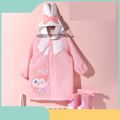 Meninas Jardim de Infância Largo Pantalão de chuva de borda com lindo desenho animado de coelho Design material EVA