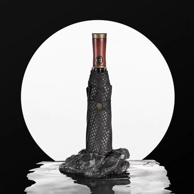 X315 Design de madeira Automático de Homens Eólico Três-dobrar guarda-chuva cor personalizada