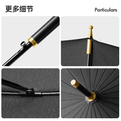 Grande guarda-chuva anti-vento 24k Automático de longo cabo em estilo minimalismo para tempestade