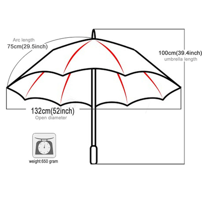 Minimalista Design estilo Auto aberto 30 polegadas resistente ao vento Pongee guarda-chuva de golfe com logotipo de impressão