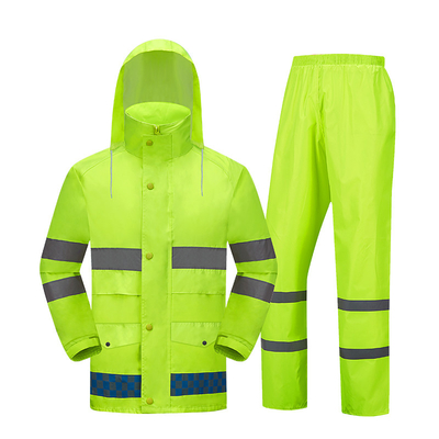 Traje de chuva de borbulha de chá com faixa refletora, com capuz, para uso individual