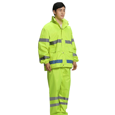 Traje de chuva de borbulha de chá com faixa refletora, com capuz, para uso individual