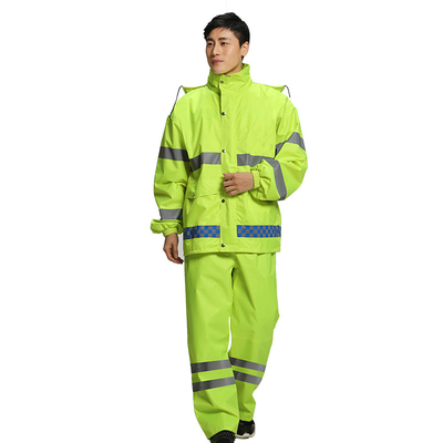 Traje de chuva de borbulha de chá com faixa refletora, com capuz, para uso individual