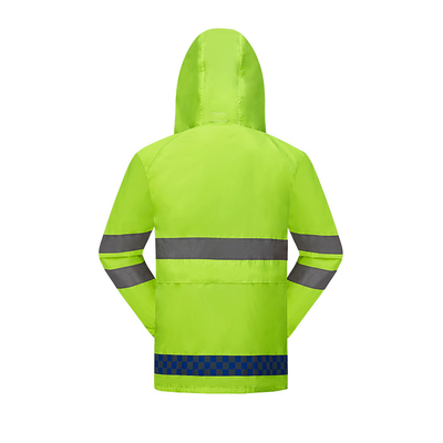 Traje de chuva de borbulha de chá com faixa refletora, com capuz, para uso individual