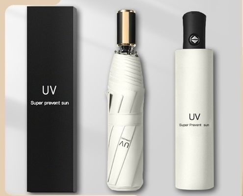 Estilo de Design Minimalista Automático Três Dobras Dez Ossos Dobráveis Sol Guarda-chuva à prova de vento