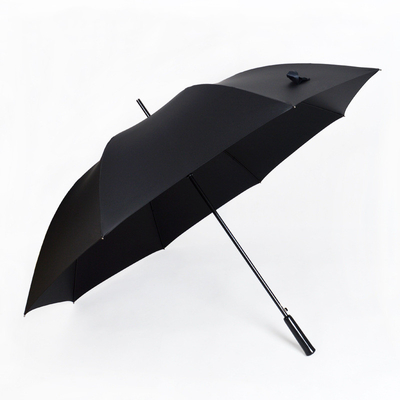 Um guarda-chuva de fibra de vidro leve com impressões personalizadas e abertura automática reta