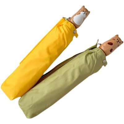 Diâmetro aberto 98cm guarda-chuva estilo japonês gato Shiba Inu Design com proteção UV