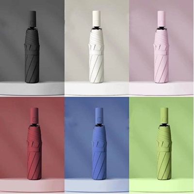 Homens e Mulheres Compacto Tripla Folding Fibra de Vidro Quadro Sol UV guarda-chuva para viagens