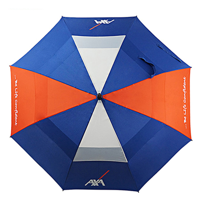 Um guarda-chuva de golfe personalizado de 30 polegadas com impressões de logotipo de marca e camadas duplas