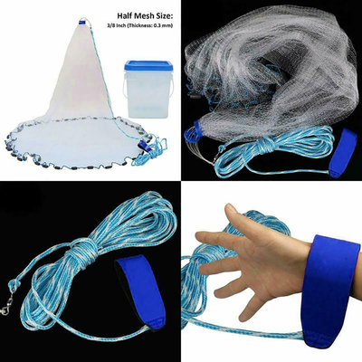 Rede de fundição de fibras monofilamentosas de nylon com dois nós de 6FT para a pesca recreativa