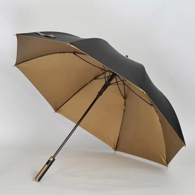 Cores personalizadas 190T Pongee Proteção UV Revestimento dourado Sombrelo auto Lexus Golf à prova de vento