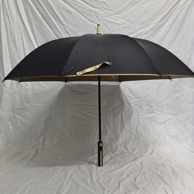 Cores personalizadas 190T Pongee Proteção UV Revestimento dourado Sombrelo auto Lexus Golf à prova de vento