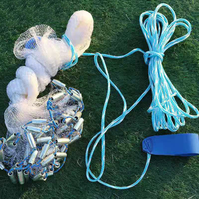 Rede de pesca grande de nylon de 6 pés de comprimento com um único nó, de cadeia de ferro soldada e material durável