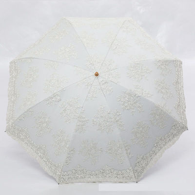 Broderia de renda Princesa guarda-chuva 2-3 Controle manual dobrável Perfeito para chuva e sol