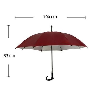 108 cm de diâmetro aberto, guarda-chuva recta, bastão de caminhada com padrão refletor.