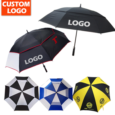 Impressões personalizadas de logotipo Sublimação Guarda-chuva de golfe Personalidade Guarda-chuva de automóvel para promoções