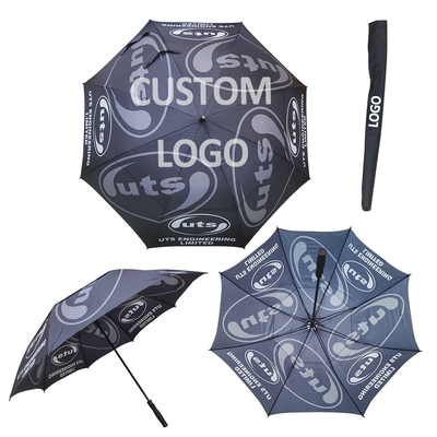 Impressões personalizadas de logotipo Sublimação Guarda-chuva de golfe Personalidade Guarda-chuva de automóvel para promoções