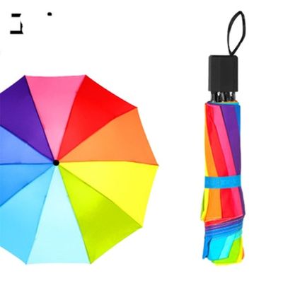 Um guarda-chuva de três dobras Logotipo personalizado Um guarda-chuva publicitário com tecido de nylon 190T