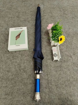 Gráficos personalizados de guarda-chuva aberta automática recoberta de ouro e preto para presentes de negócios