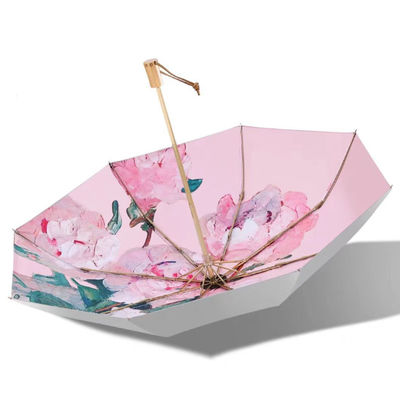 Um guarda-sol de liga de prata de titânio para proteção solar UV e resistência ao vento