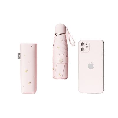 Padrão de guarda-chuva de cinco dobras Compacto portátil para mulheres Protegendo da chuva e do sol