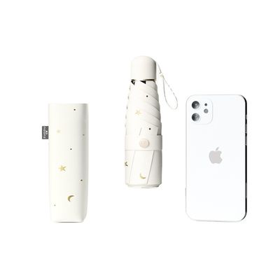 Padrão de guarda-chuva de cinco dobras Compacto portátil para mulheres Protegendo da chuva e do sol