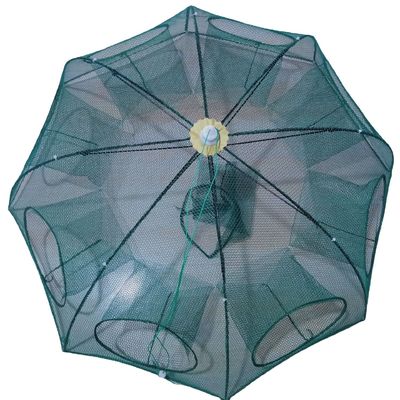 Rede de guarda-chuva de gaiolas de peixe dobrável de vários ângulos para gaiolas de camarão de plástico/metal por rede