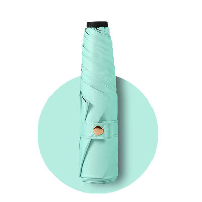 Material Pongee 5K 19 polegadas guarda-chuva japonesa tripla dobrável para proteção contra chuva e sol